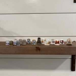 Lot Of 15 Vintage Sewing Thimbles Variety of Sizes and materials